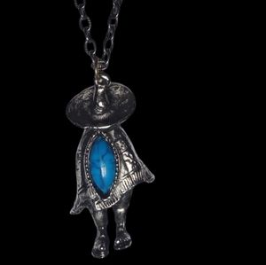 Vintage Little Man with Sombrero Necklace